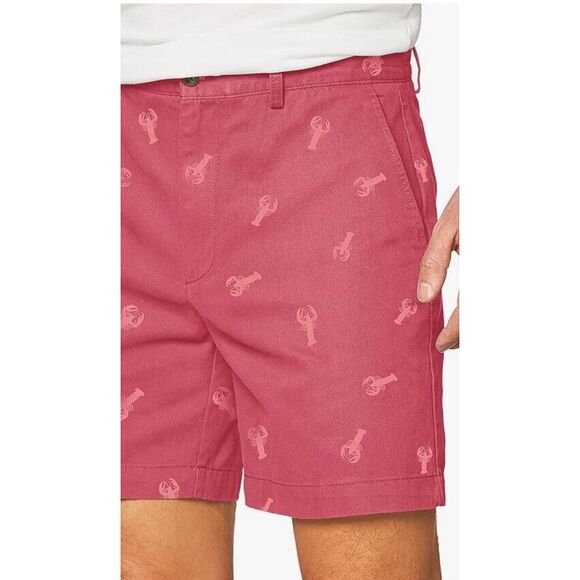 Amazon Essentials Young Men's Classic Fit 7" Chino Shorts Red Lobster Size 30 - Picture 2 of 7